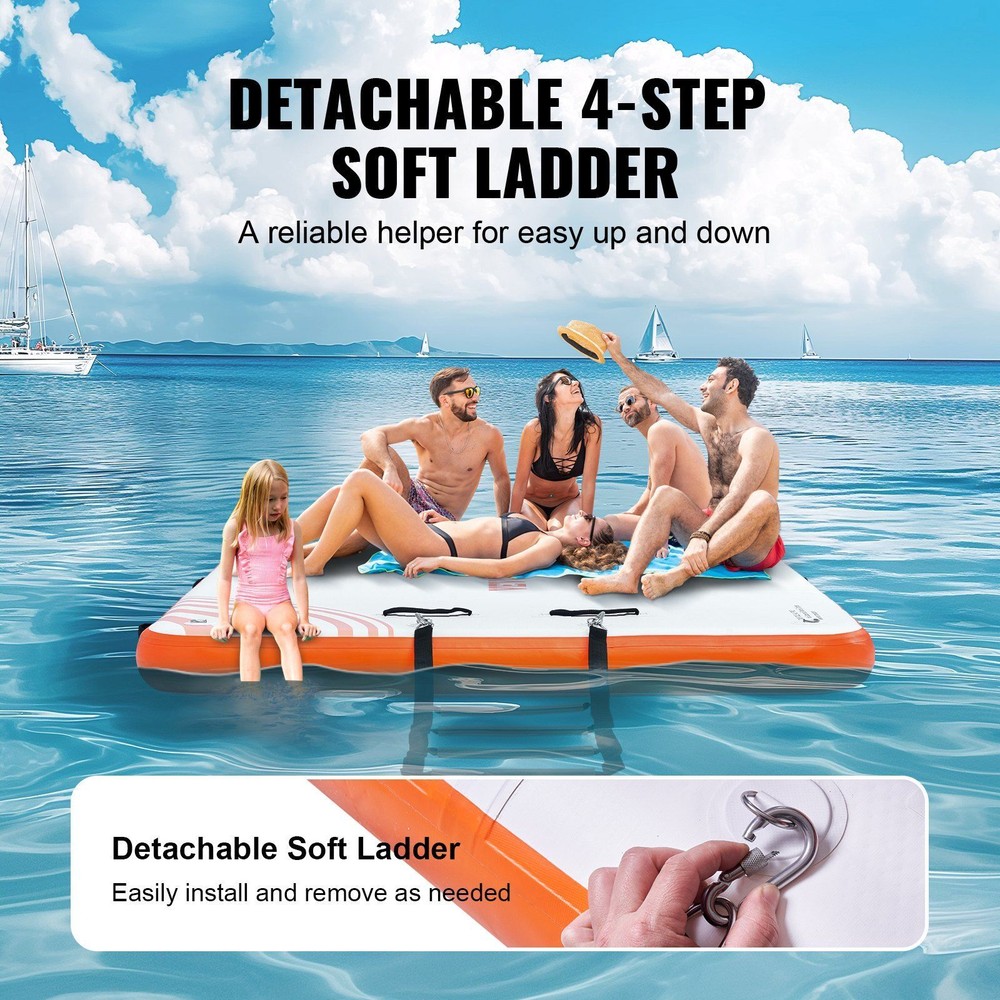 Inflatable Floating Dock, 8 x 5FT Inflatable Dock Platform with Carrying Bag