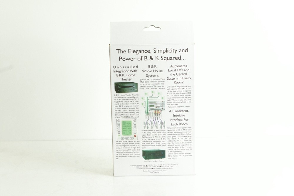 New B&K CK1.2 S2 Keypad Wall Mounted Keypad Controller