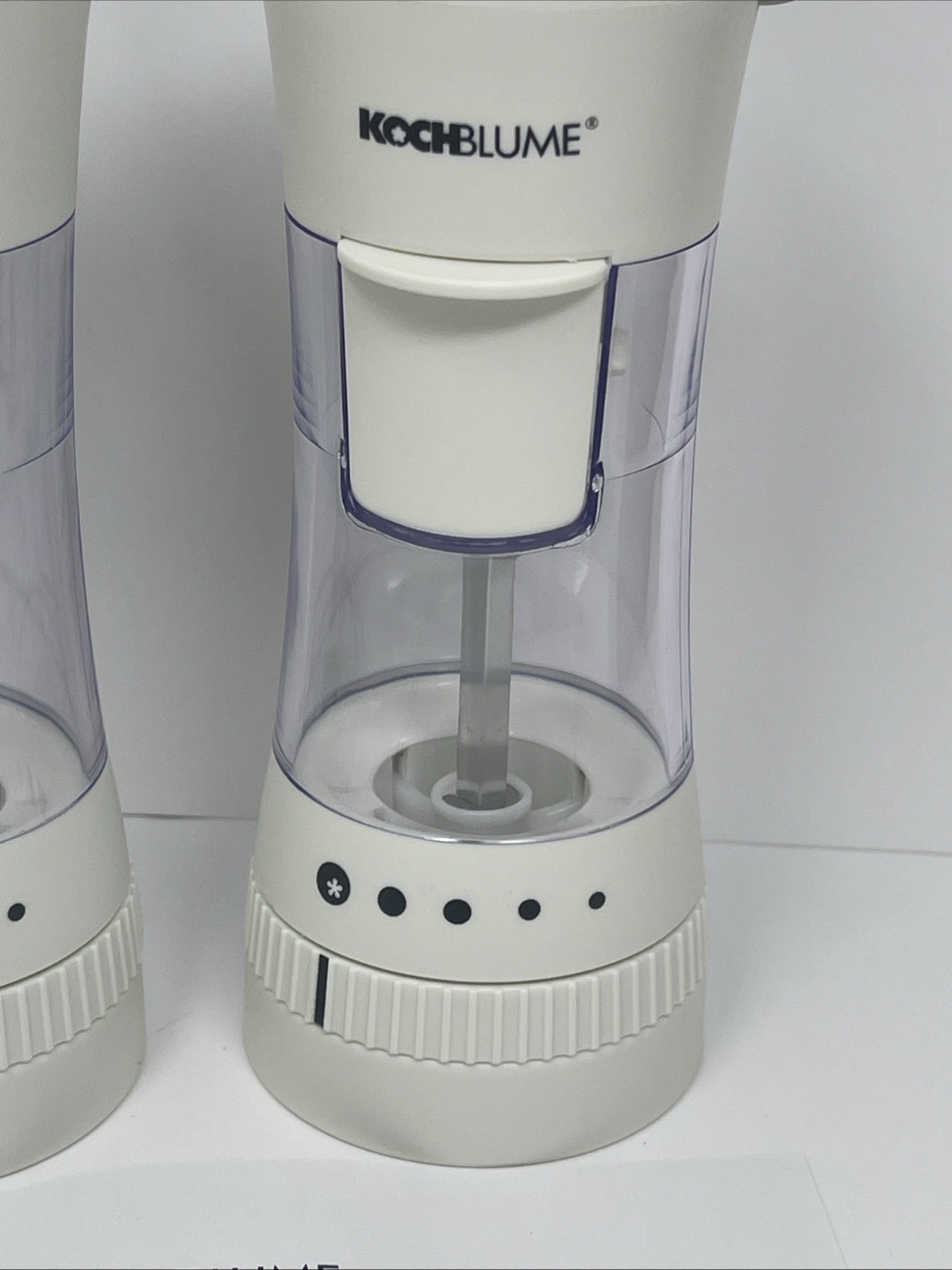 Kochblume Salt/Pepper/Spice Ratchet Grinders Adjustable, White, Set Of 2