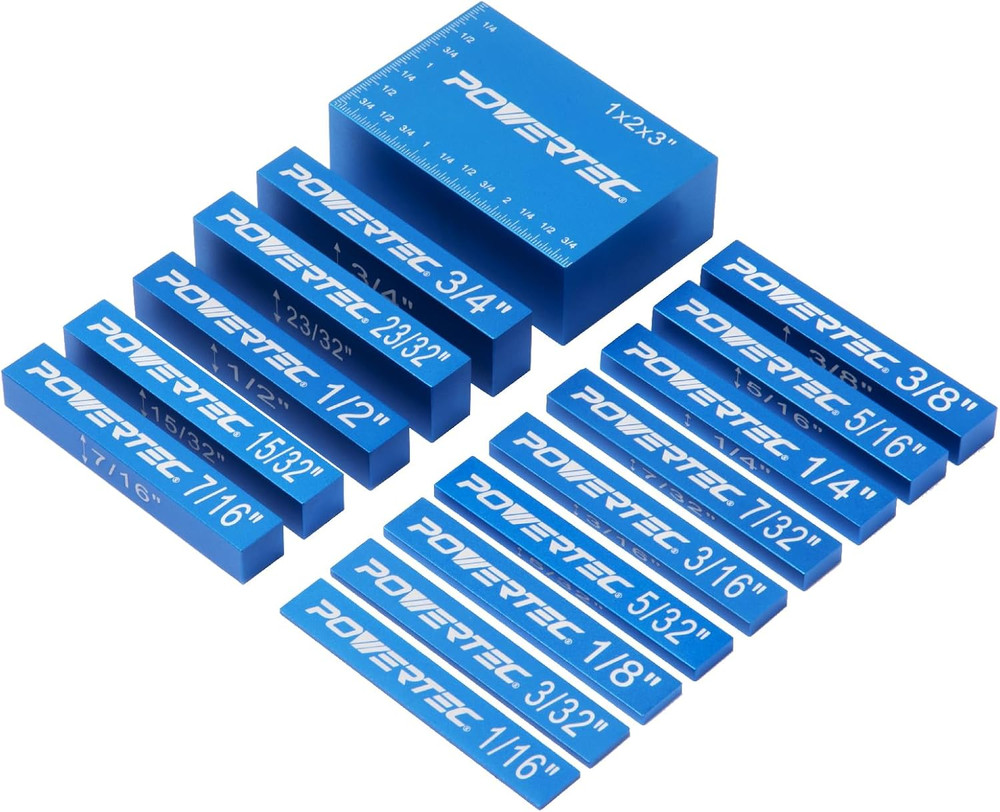 15Pcs Setup Blocks Height Gauge Set, Router Table Setup Bars for Router Bit/Tabl