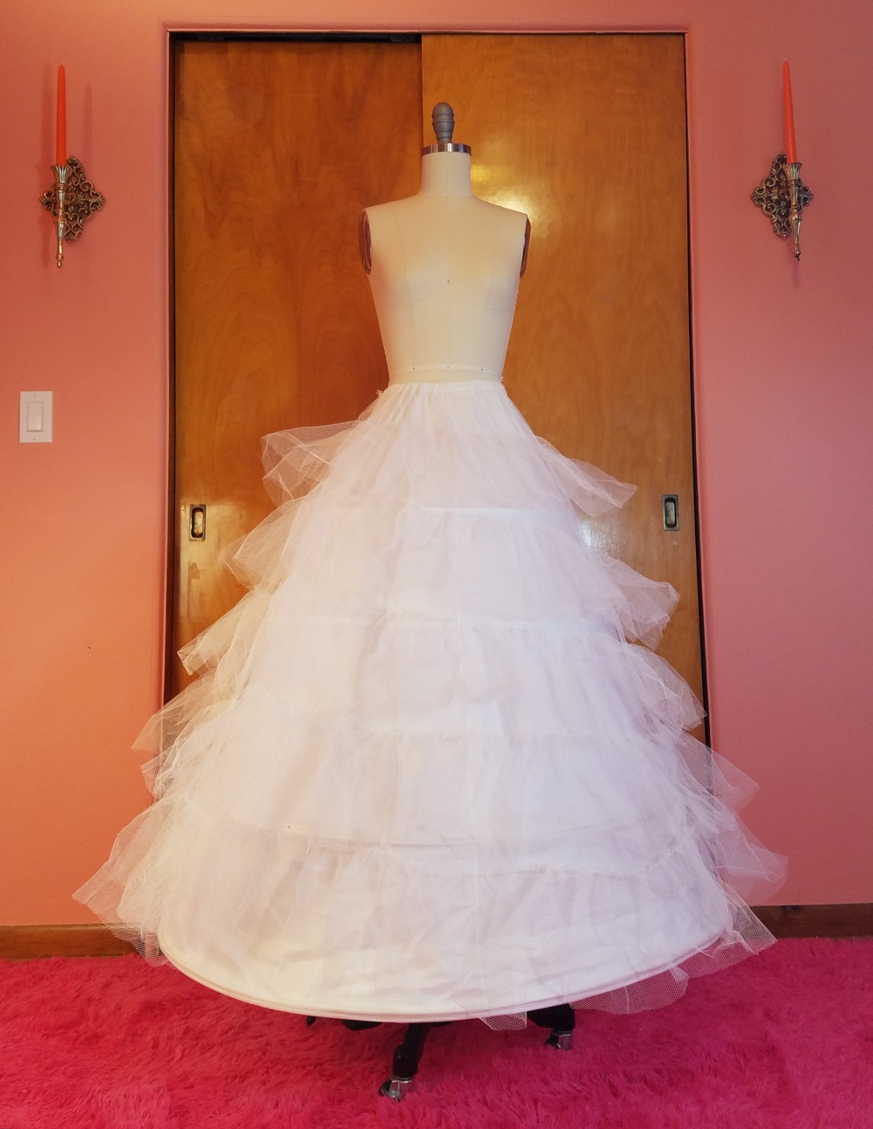 1950s Vintage White Tulle Petticoat Skirt -Hoops & Crinolines by Merry Modes