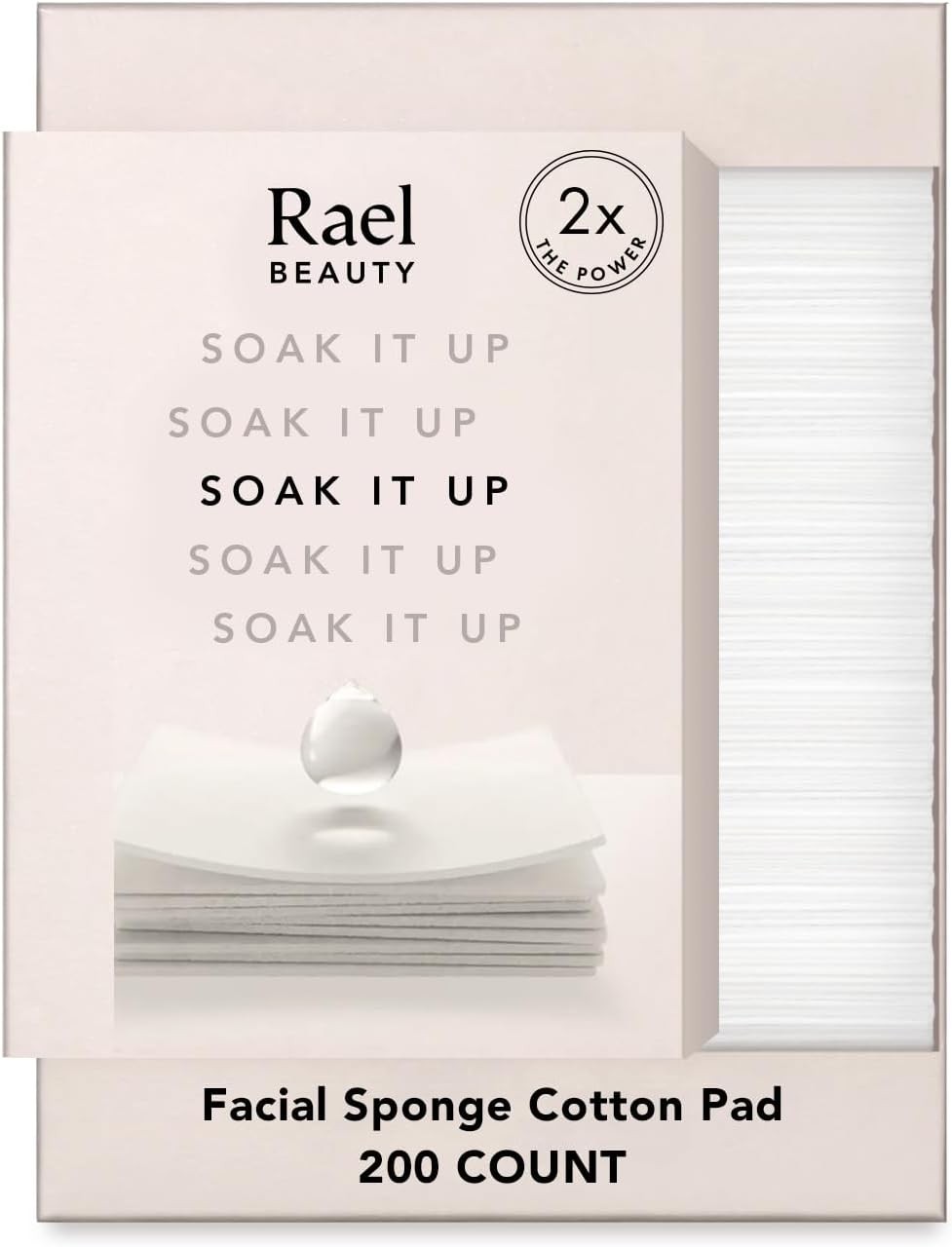 Rael Soak It Up Cotton Pads for Face, Soft & Thin, Korean Skin Care (200 Count)