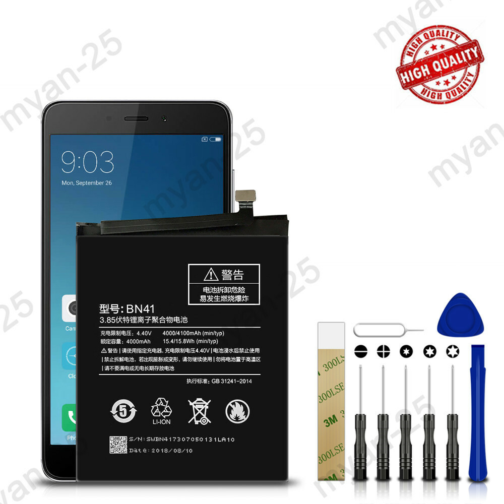 For Xiaomi Redmi Note 4 Replacement Battery BN41 4000mAh + Tool Kit