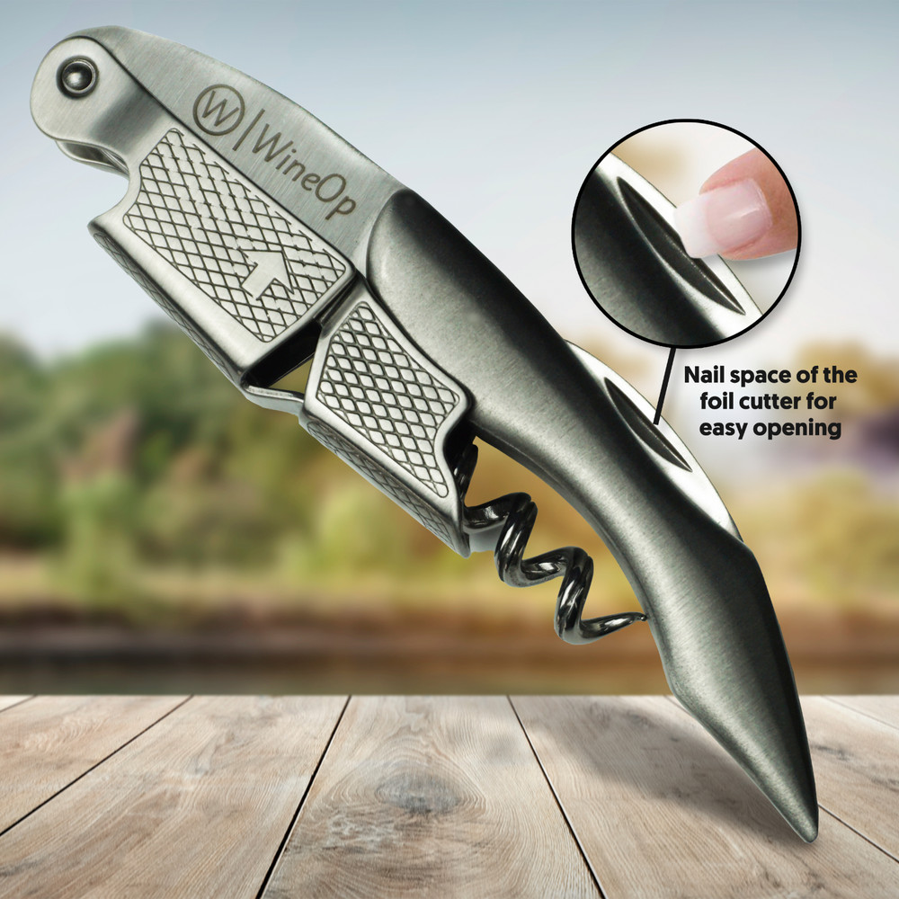 Professional Double Hinged Wine Bottle Opener Corkscrew Key | 2 Silver Handle