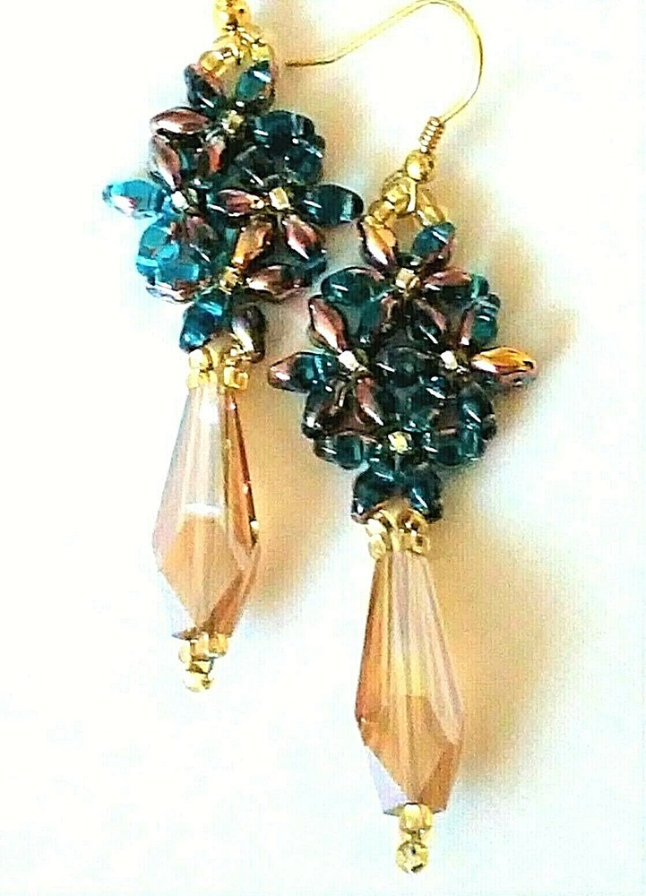 Handmade Capri Gold Drop Earrings