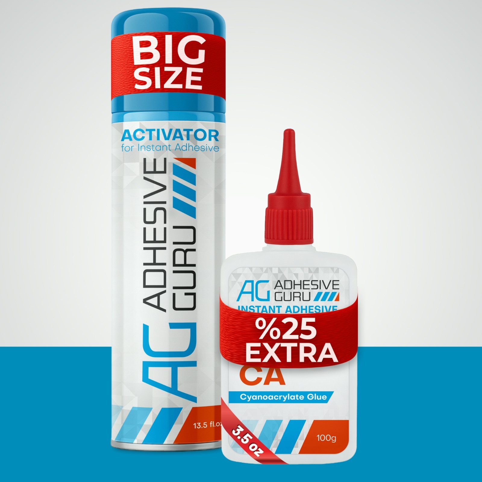 Adhesive Guru Super Ca Glue with Activator (3.5 oz-13.5 fl.oz) 1 Pk