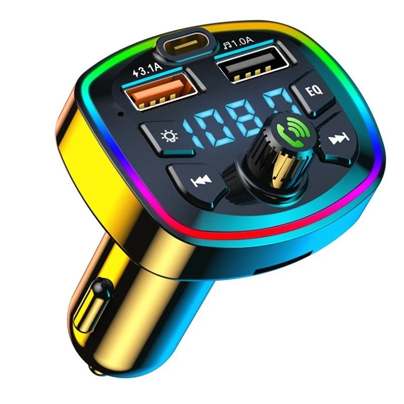 Car Bluetooth 5.0 FM Transmitter MP3 Player Dual USB Charger