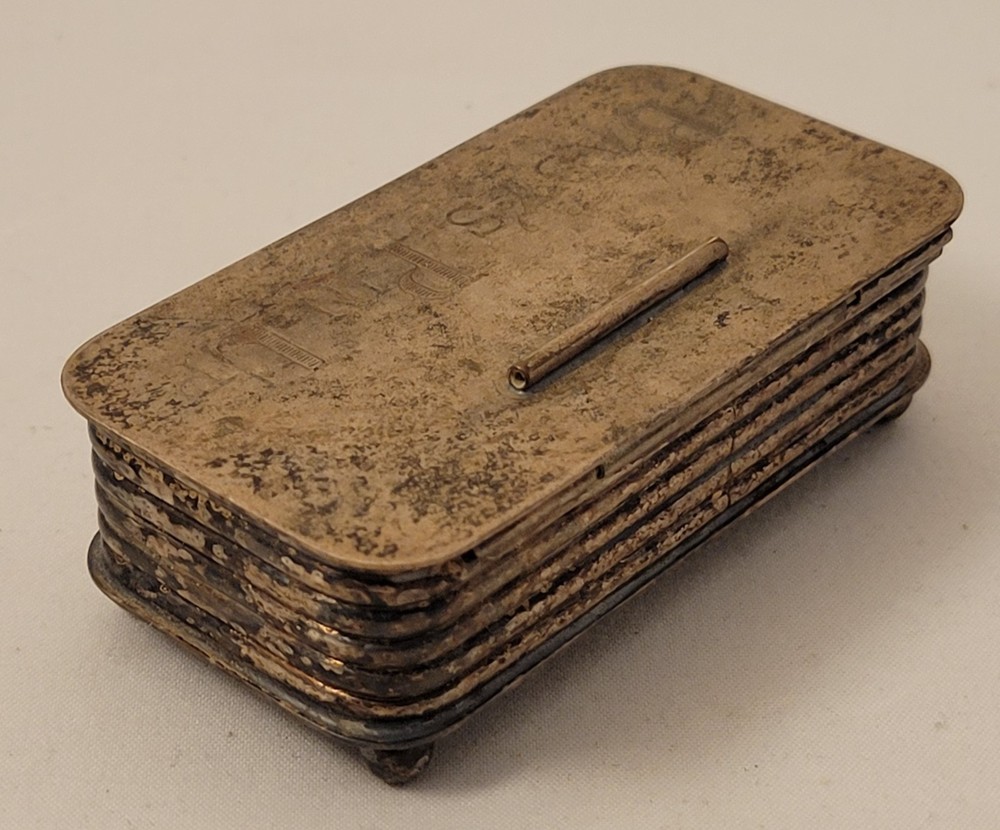 Vintage Victoria Baby's Pin-Up Silver Plate Safety Pin Box