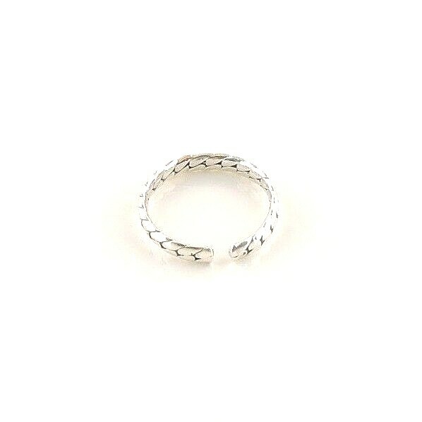 Size 4 Adjustable Sterling Silver Herringbone Toe - Midi Ring