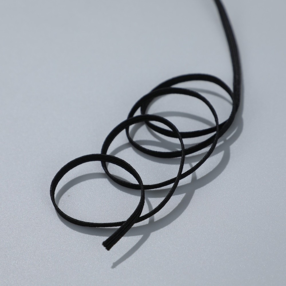 60 Yards 1/8" Black Bundle Thin flat elastic Ships From USA B60