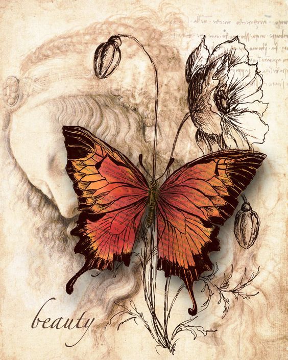 Chart Needlework Craft DIY Counted Cross Stitch Pattern - Butterfly Portrait