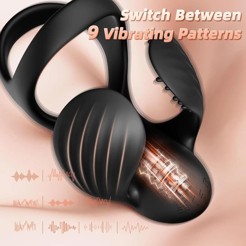 Electric Cockring Locking Multifunctional Stimulator-Vibrator Lubricants Couples