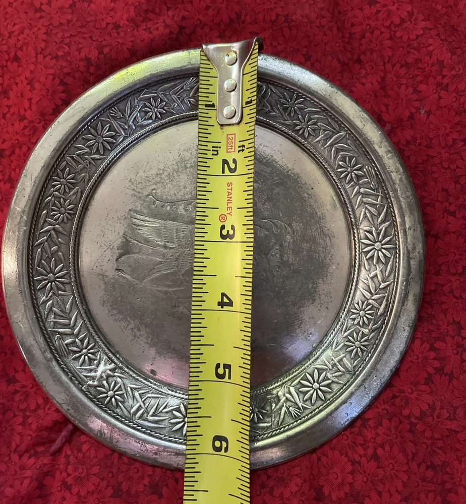 Vintage Meridian Silver plate Co Quadruple Plate with Floral Engraving 6.5”