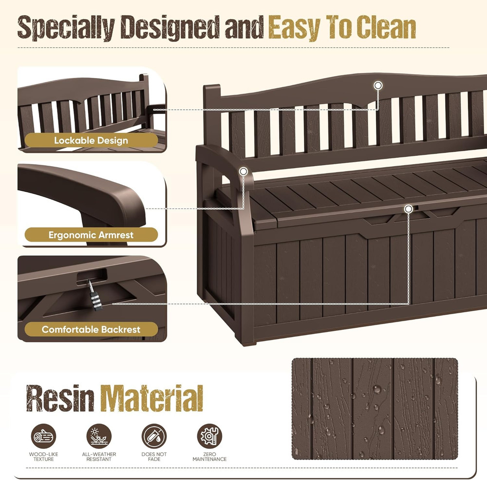 Spacious 80-Gallon Outdoor Deck Box for Storage & Organization