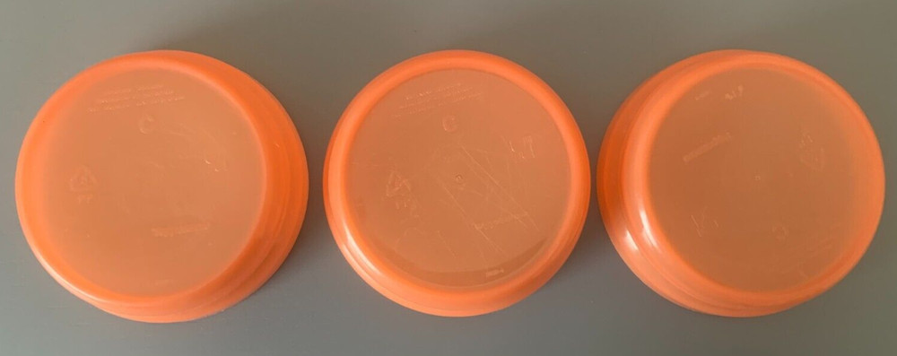 Tupperware Storage Containers #5 PP Plastic, 6" Round Orange