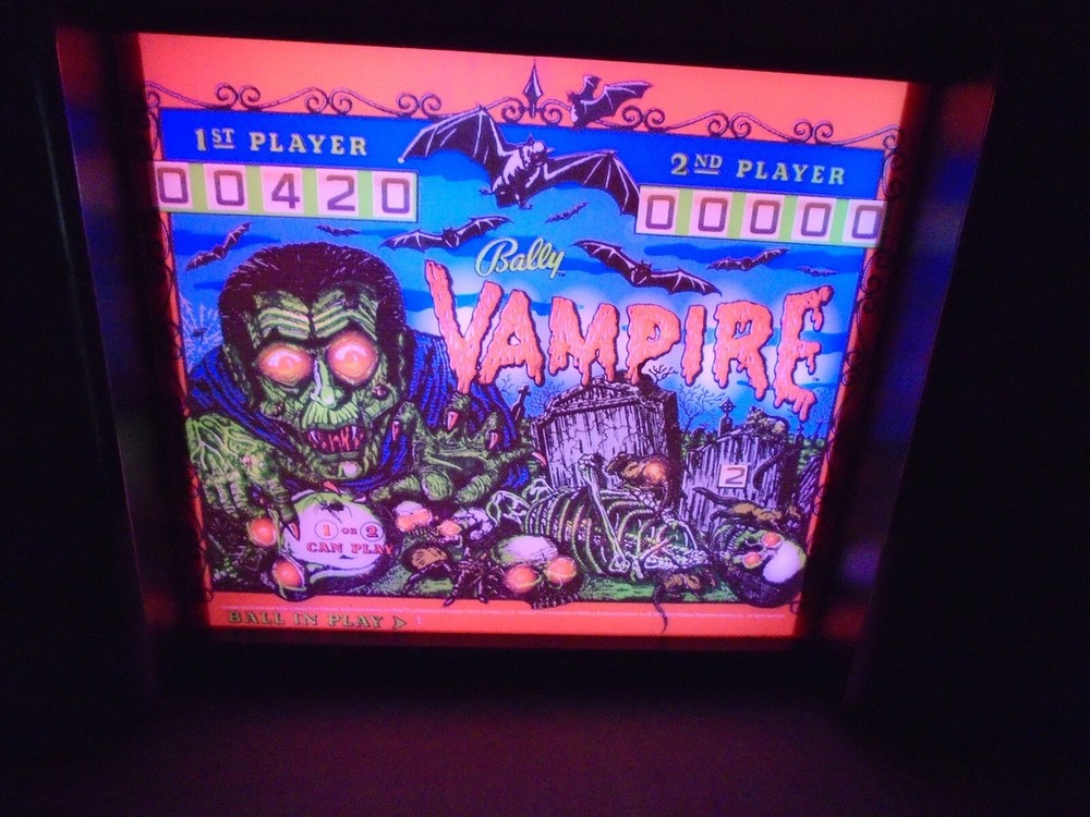 Bally Vampire Pinball Head LED Display light box