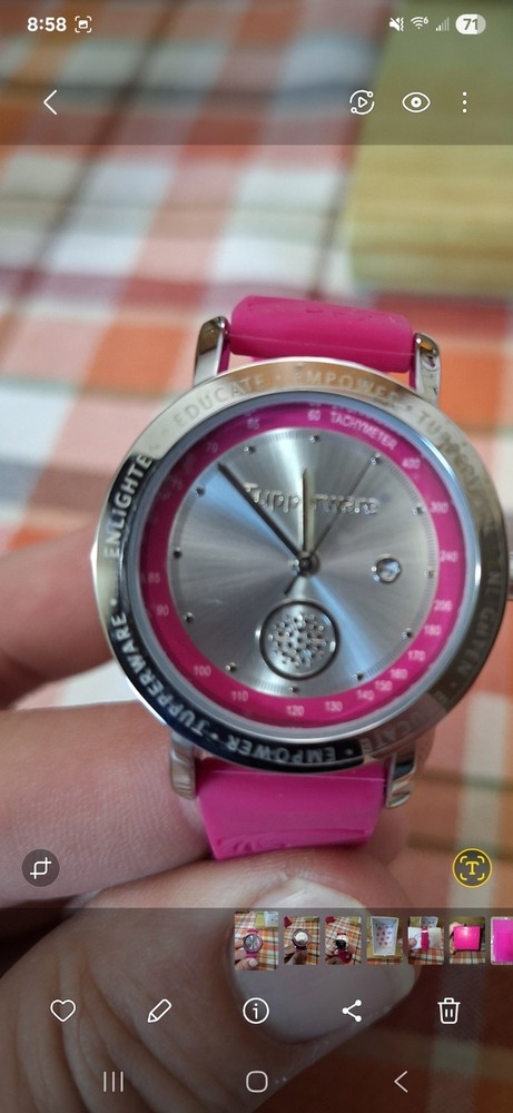 Tupperware pink watch (New In Box)