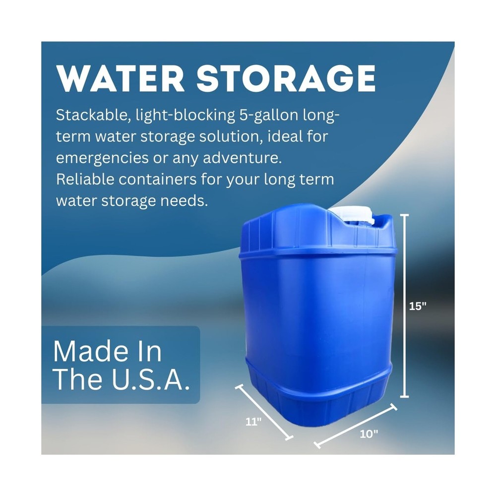 5-Gallon Stackable Water Storage Containers, Water Treatment,5 Gallons Each w...