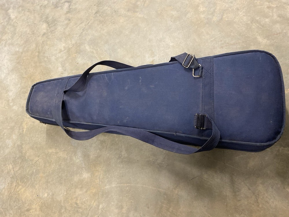 Durable Cloth Fluff Triangle Shape Case Gray/Beige Lining for Violin Blue