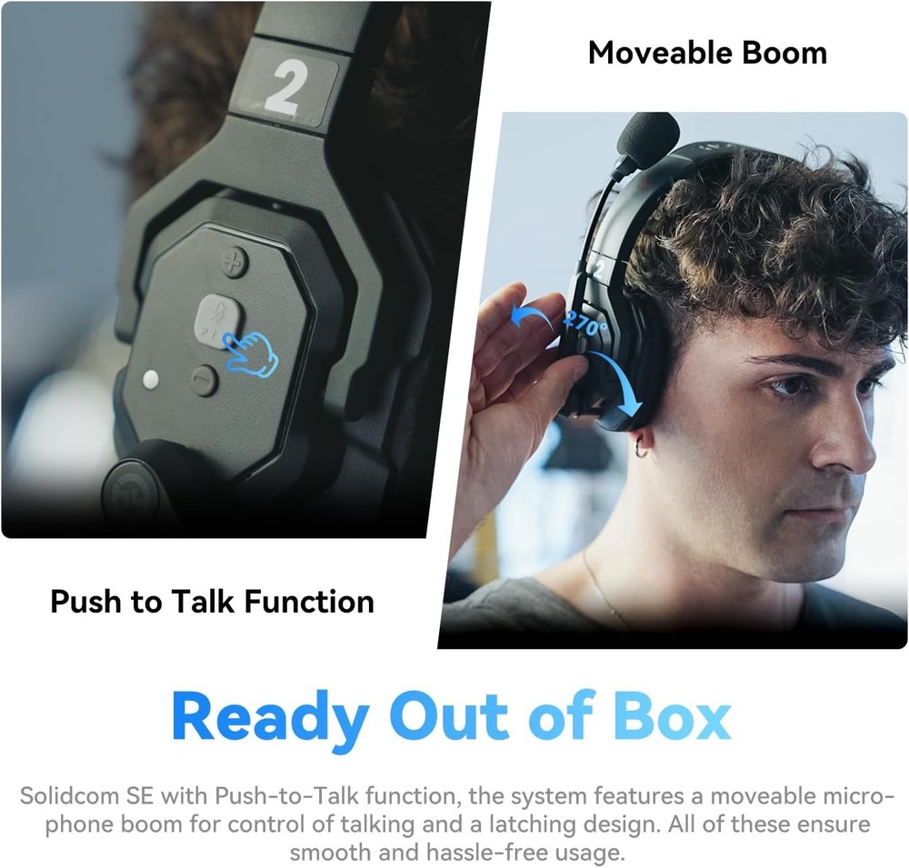 Hollyland Solidcom SE Full Duplex 2-Users Wireless Intercom Headset System