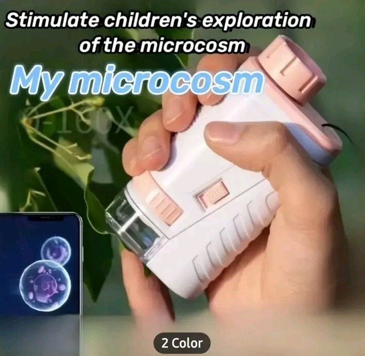 Cultivated Thinking Children's Portable Handheld Optic Microscope 80-200X Blue