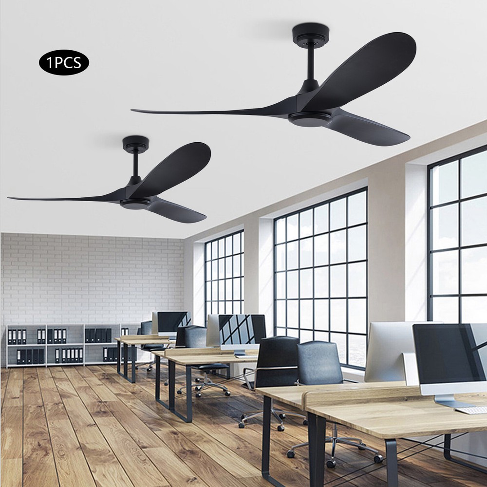 3 Speed 52" Flush Mount Solid Wood Ceiling Fan with Light Quiet DC Motor 3 CCT