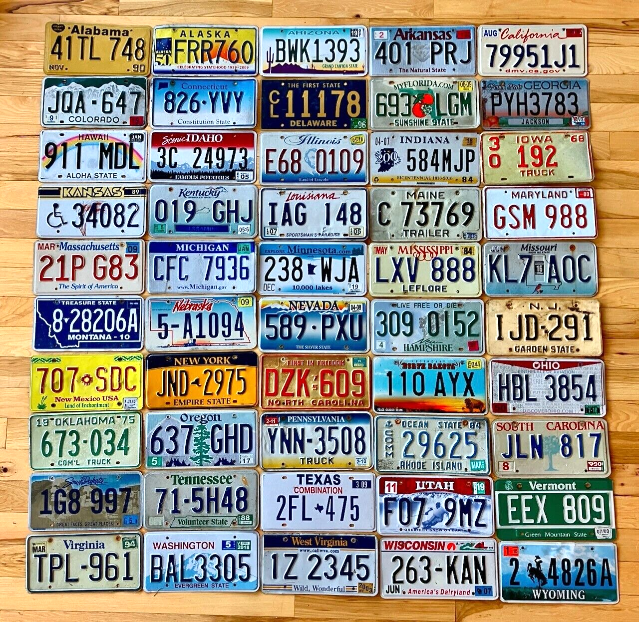 50 State Set of US License Plates in Craft Condition