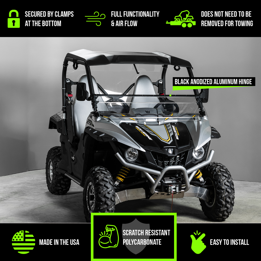 TERRARIDER YAMAHA WOLVERINE HALF UTV WINDSHIELD - AR 1/4"