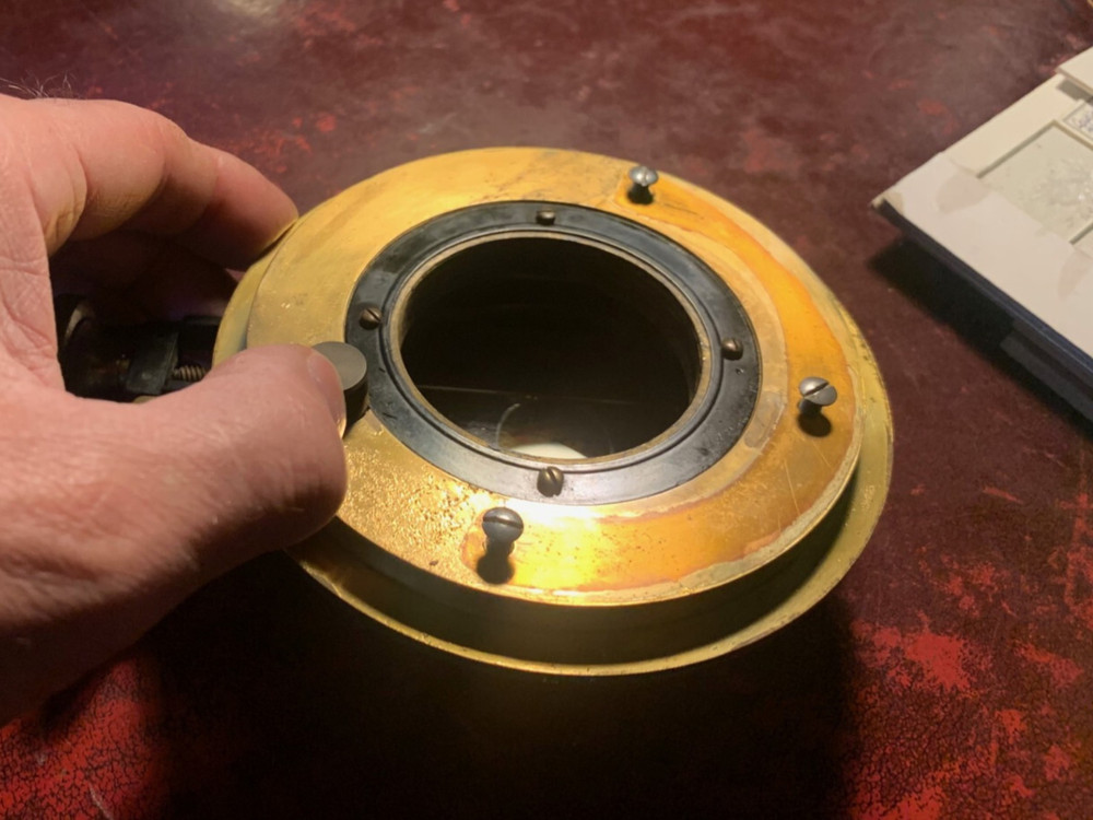 Antique Brass Rotating Mechanical Stage for Watson Van Heurck Microscope c1910