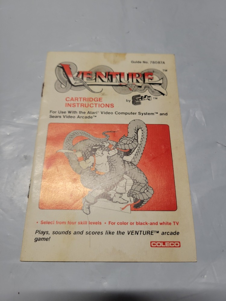 Venture Atari 2600 Instruction Manual