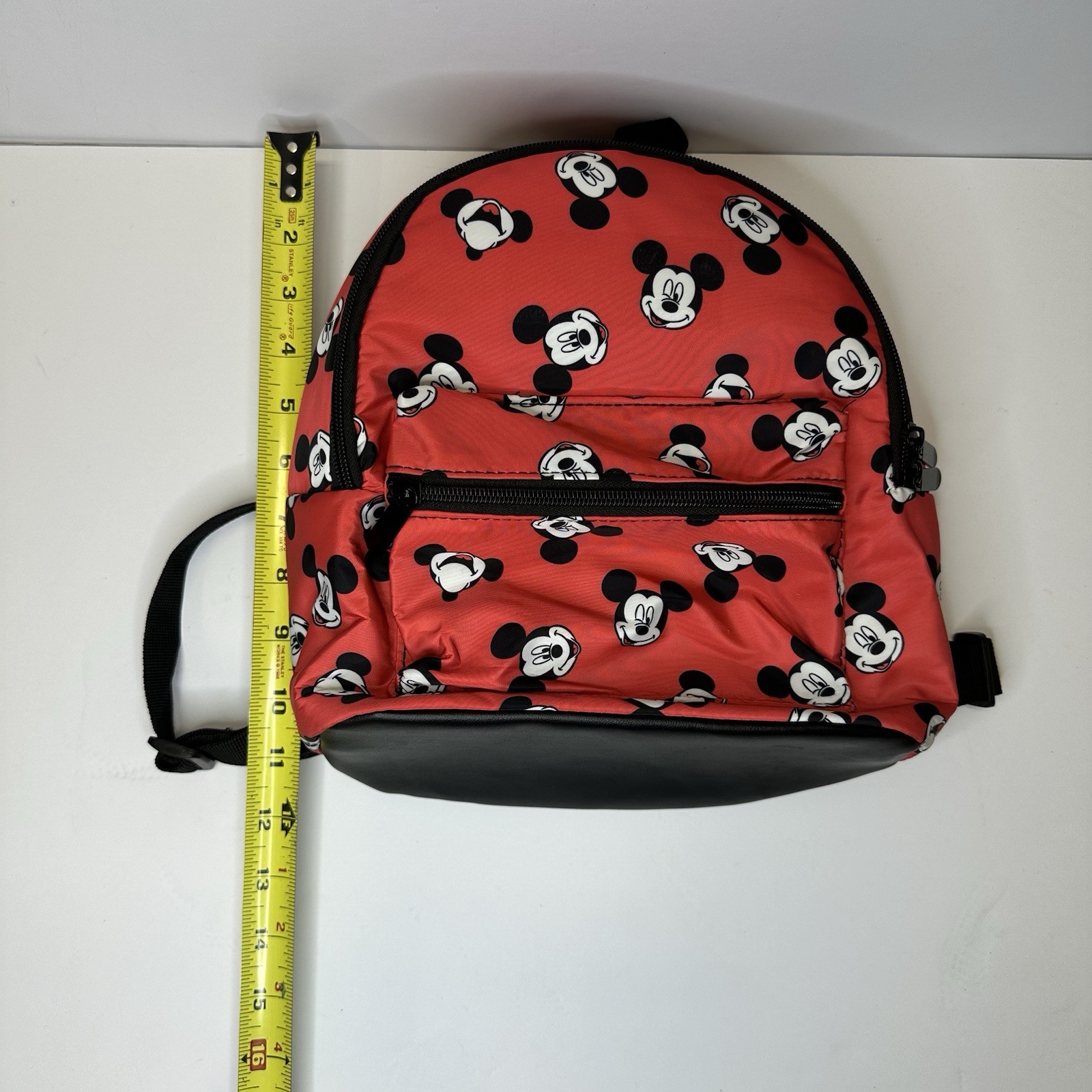 Disney Mickey Mouse All over Print Red+Black Small Backpack Bioworld 11 inch