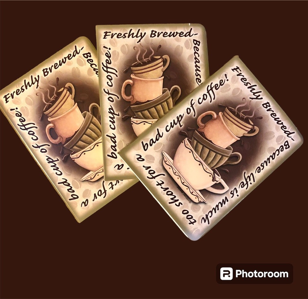 3 Coffee Themed Notebooks purse sized