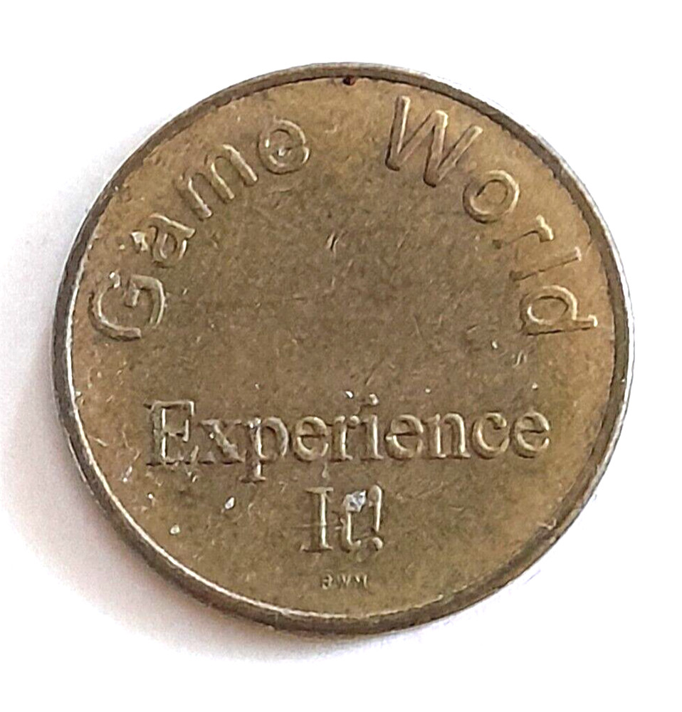 Bronze Token - "No Cash Value" & "Game World Experience It" - 1" diameter