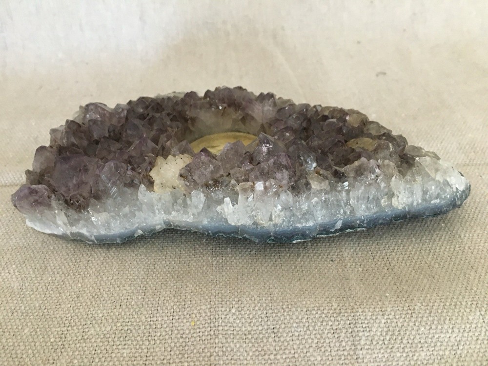 Natural Amethyst Geode Votive Holder