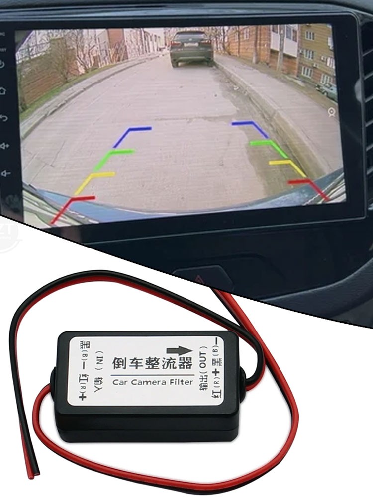 Auto Car Rear View Backup Camera 12V DC Power Relay Capacitor Filter Rectifier