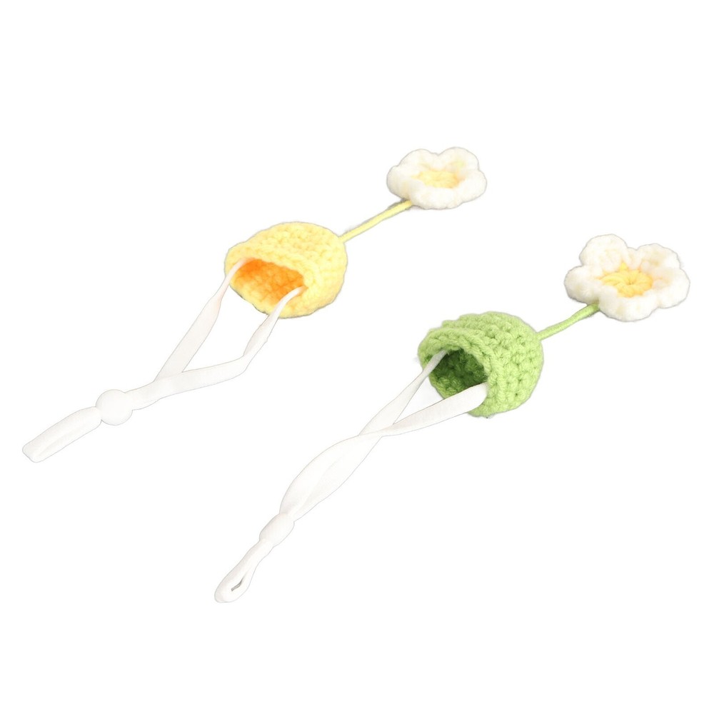 2Pcs Cute Tiny Hamster Hat with Adjustable Strap Mini Hand Knitted Hats