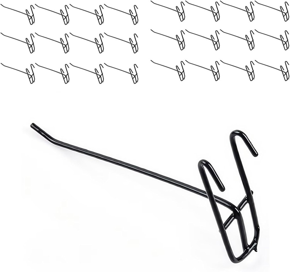 4 Inch Gridwall Hooks, 25 Pack Black Multifunctional Display Hangers, Wall Mo...