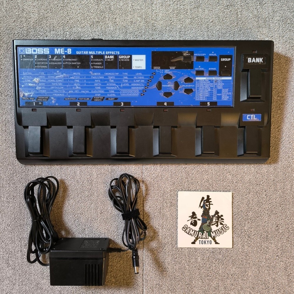 BOSS ME-8 Guitar Multiple Effects Distortion Chorus Effects Unit w/ AC Adapter