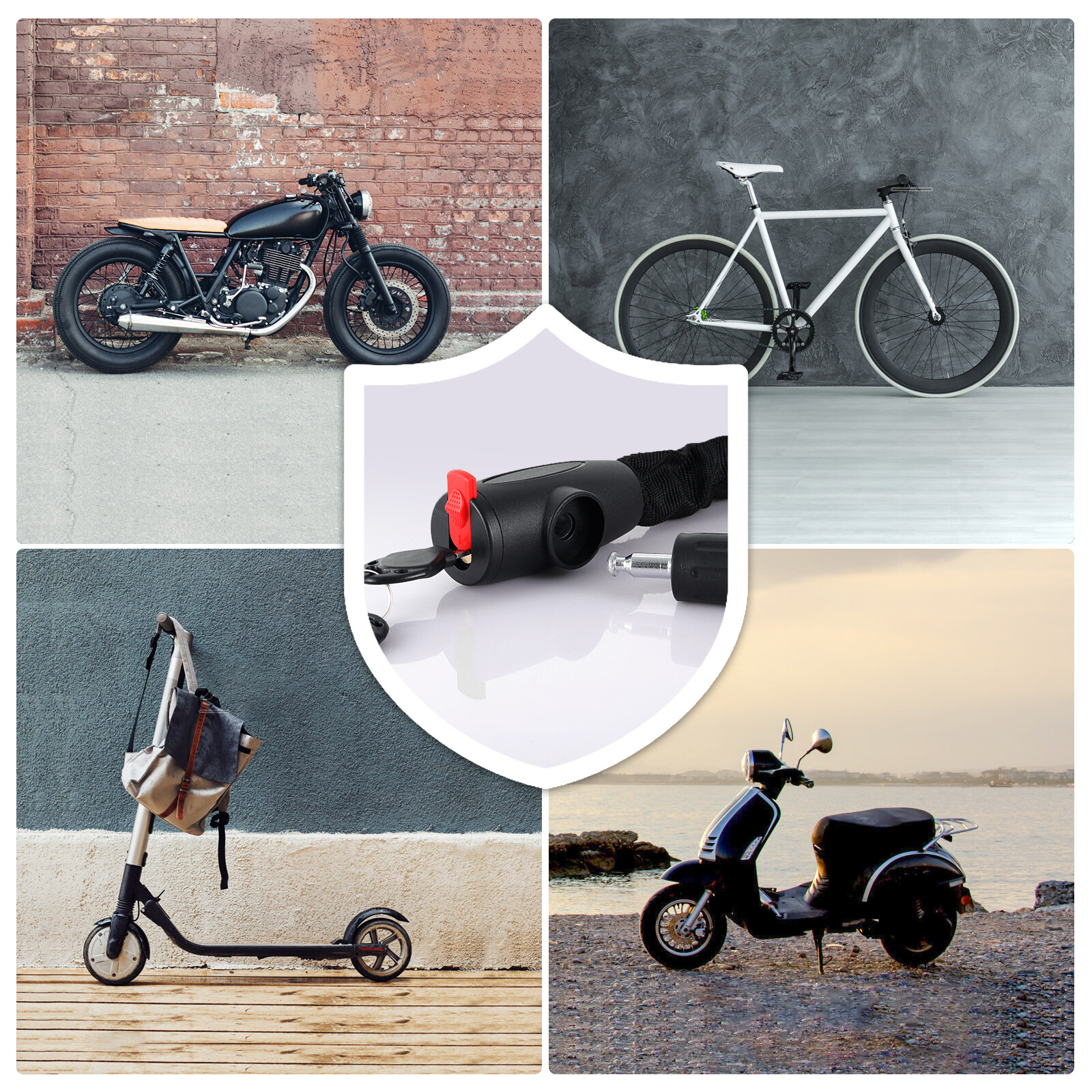 Lot Anti-theft Lock Electric Scooter Motorcycle Mountain Bike Chain Locks w/Keys