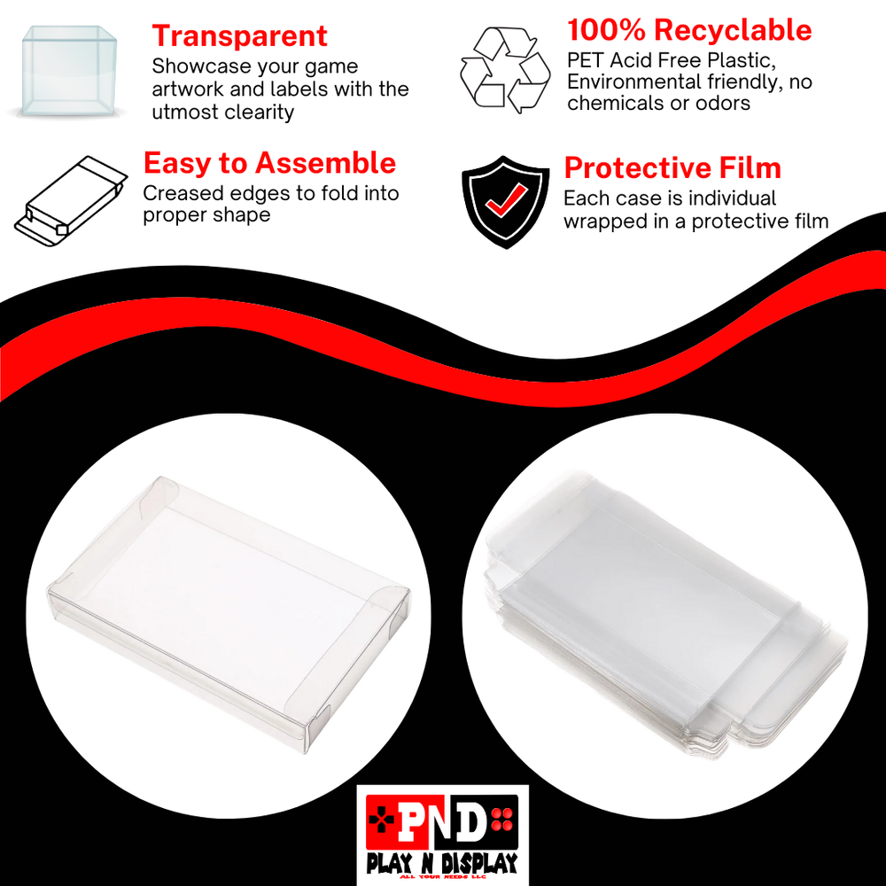 1 Sega Genesis Box Protectors Clear Plastic Display Case Storage Sleeve Thick