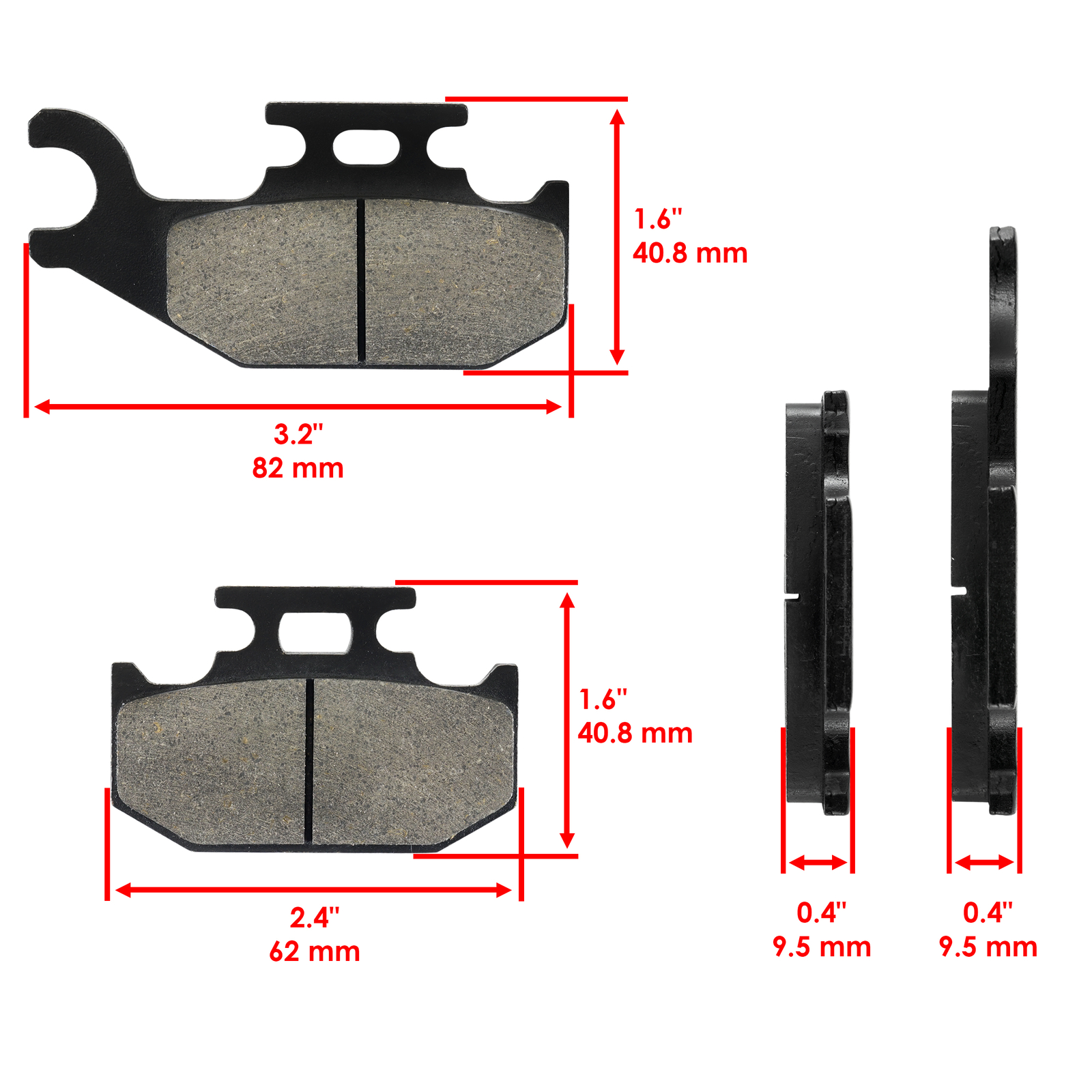 Front And Rear Brake Pads for Yamaha Rhino 660 YXR660F YXR 660F 2004-2007