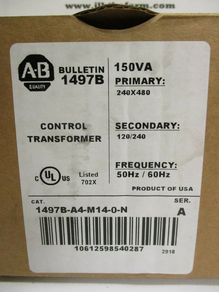 ALLEN BRADLEY CONTROL TRANSFORMER, 1497B-A4-M14-0-N