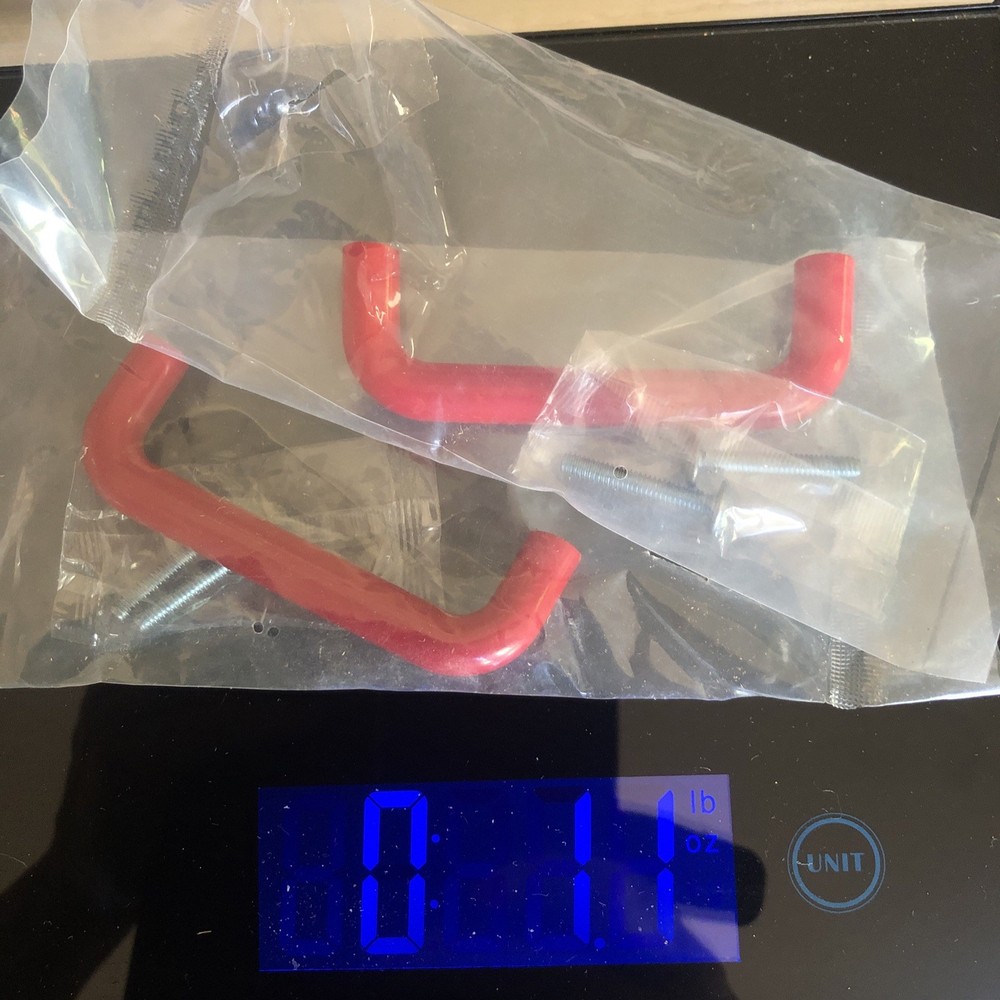 2x Vintage 3” Red Modern Plastic Drawer Handle Pulls