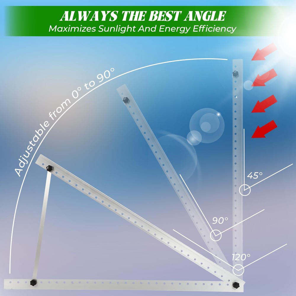 45inch Solar Panel Mounting Brackets, 4 Sets 45in-4 set, Silver