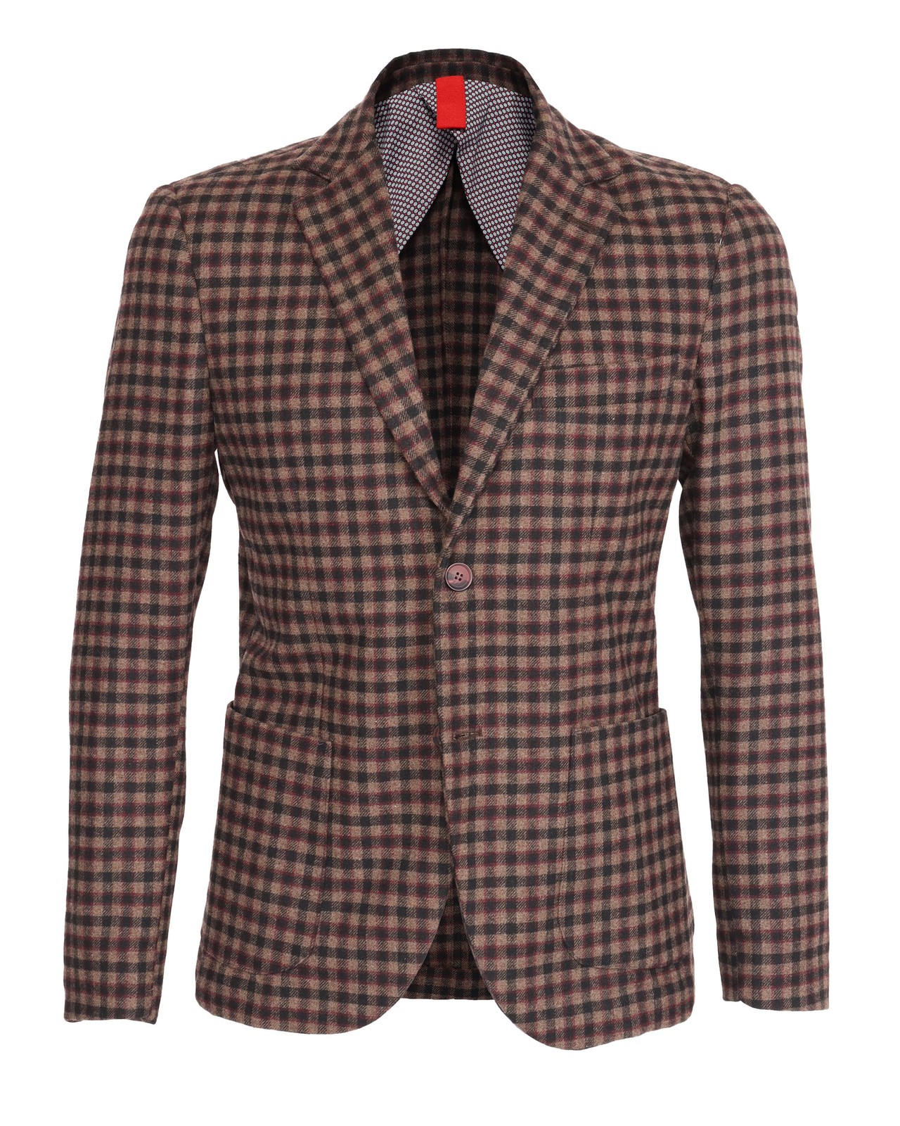 NWT EZZELINO SPORT COAT wool cotton brown black burgundy Italy 52 US 42