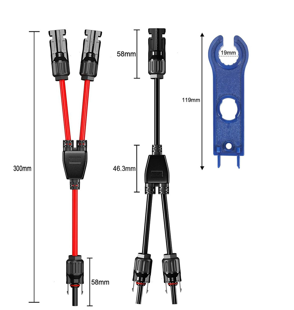 Solar Cable Y Splitter, 6 Mm² Solar Panel Y Plug, Solar Cable Splitter Solar Pan