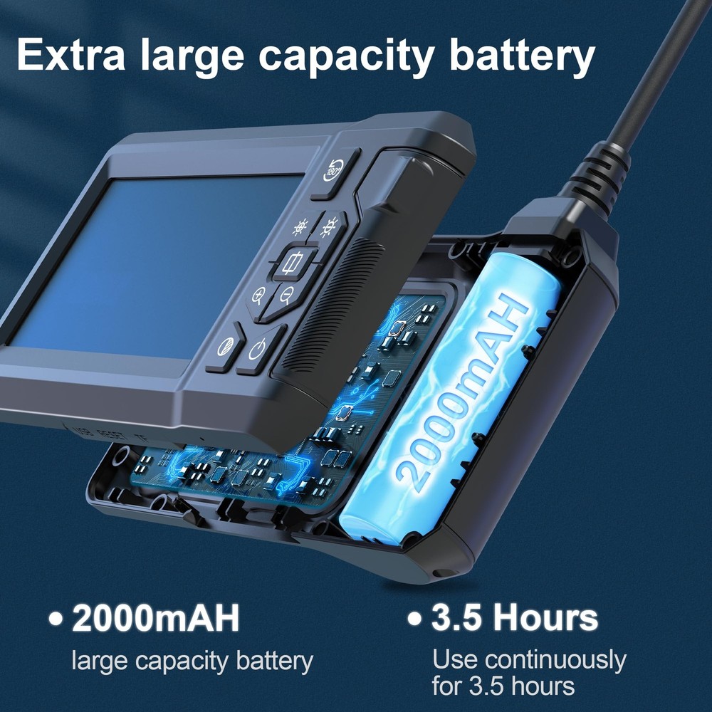 Endoscope Camera with Light, Borescope Camera with 4.3" IPS Screen, 1080P HD ...