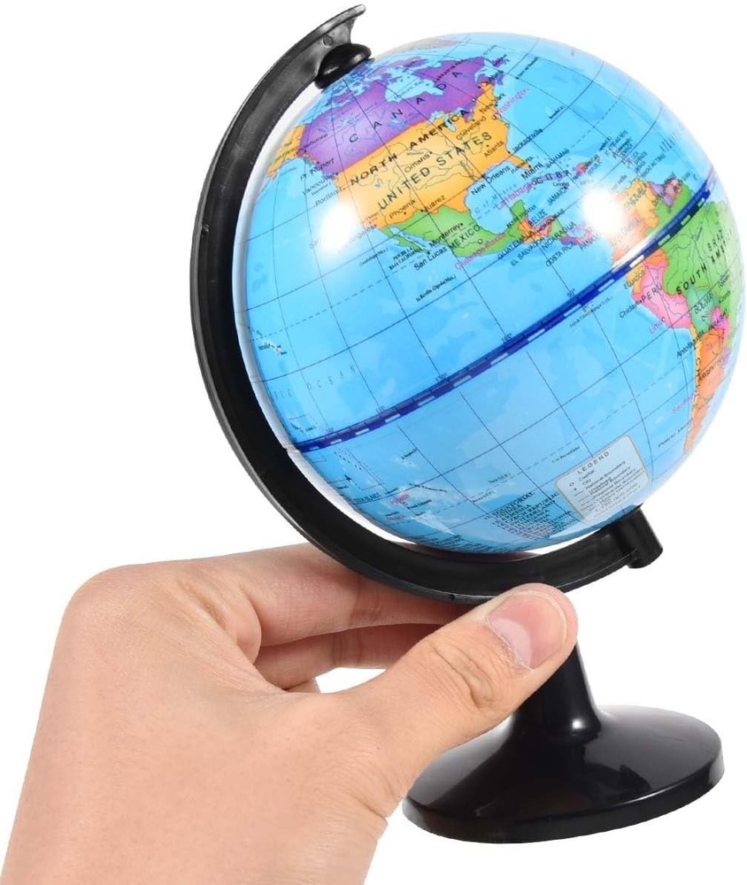 WORLD GLOBE EARTH Map Rotating Geography Ocean Classroom Learning Desktop 6