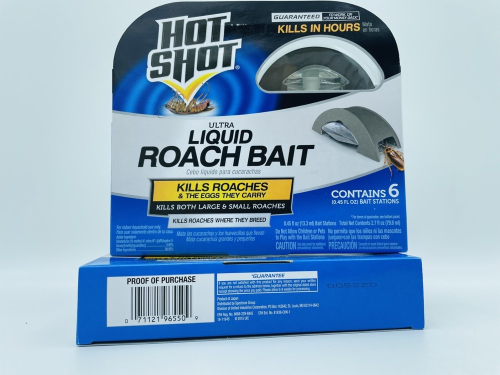 Hot Shot Ultra Liquid Roach Bait - 2 Pack Bundle, 12 Stations Total, Fast-Acting