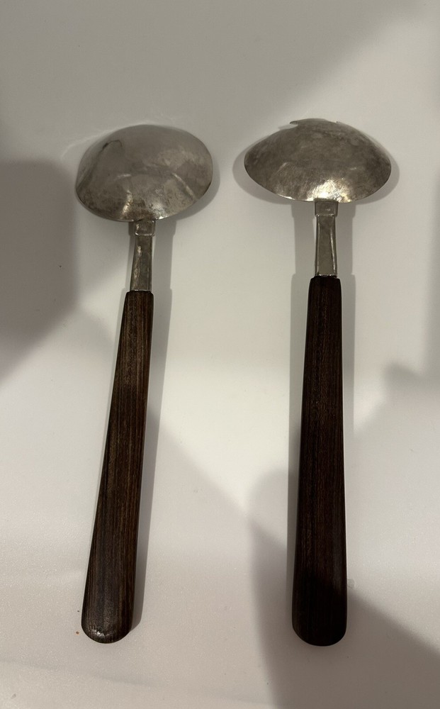 Sterling Silver 950 Salad Serving Spoons from Peru
